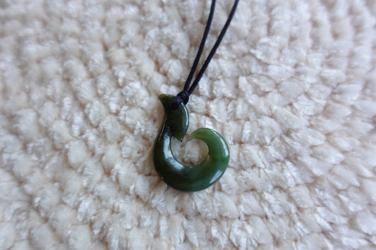 Jade Fish Hook pendant - Canadian Nephrite Jade pendant