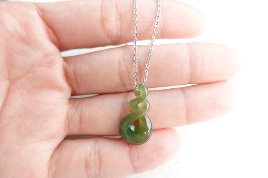 Natural Nephrite Jade - Double Twist Jade necklace