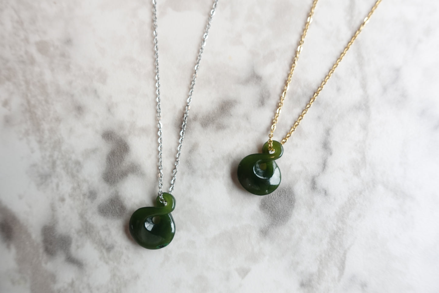 Hand carved Jade Twist pendant - Canadian Nephrite Jade