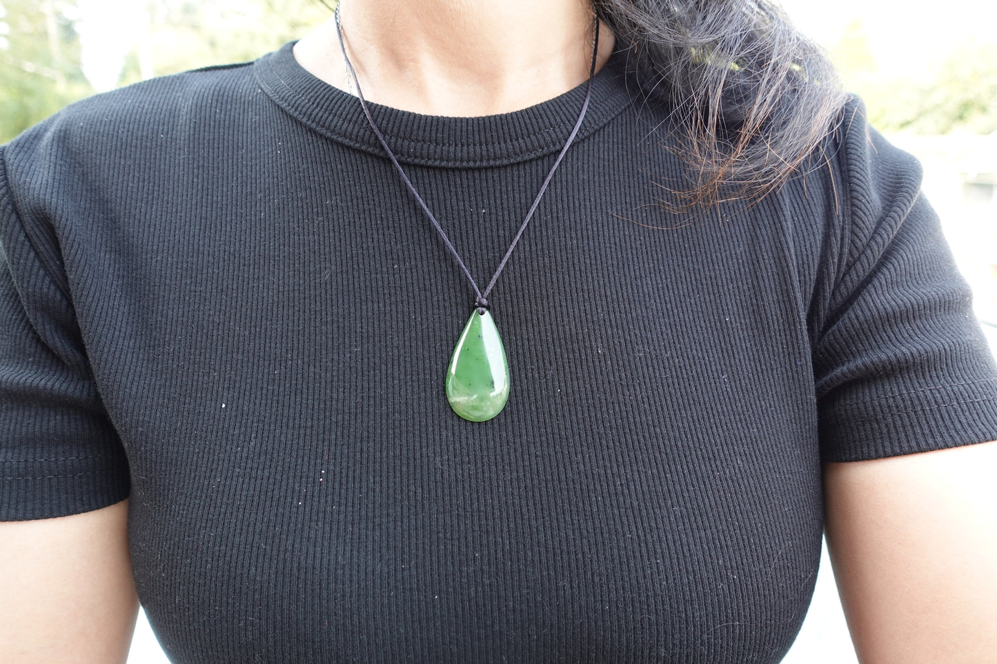 Natural Jade Drop pendant necklace
