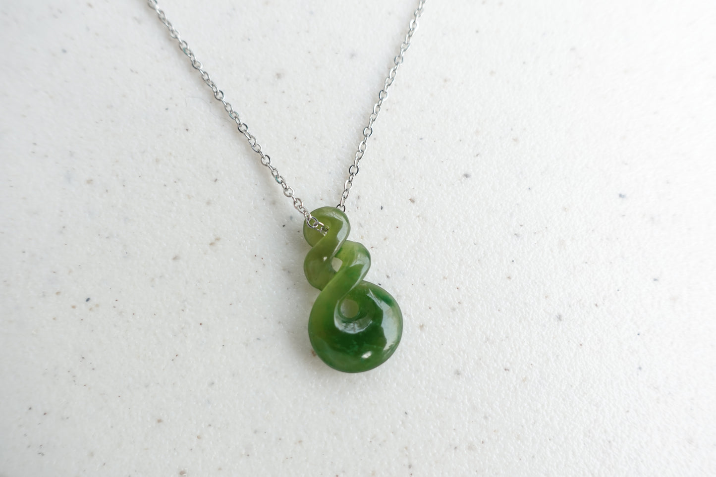 Natural Nephrite Jade - Double Twist Jade necklace
