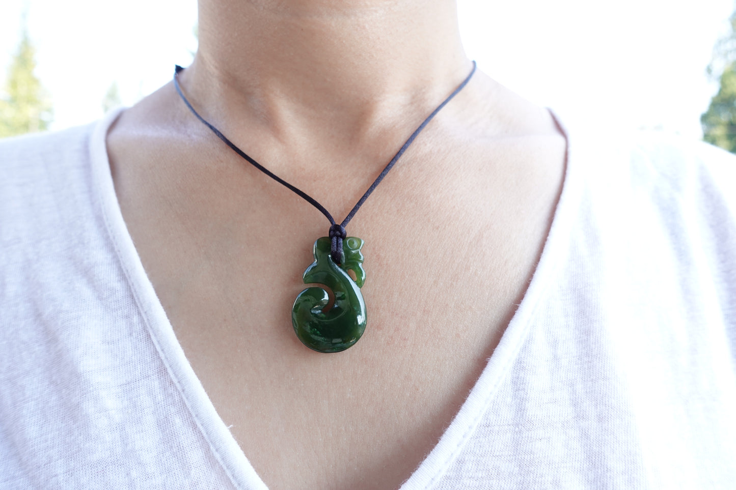 Hand carved Jade pendant - Canadian Nephrite Jade