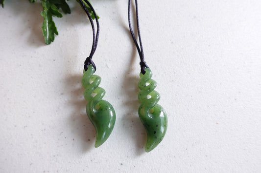 Jade Twist Pendant - Authentic Canadian Nephrite Jade pendant Gift for Her and Him