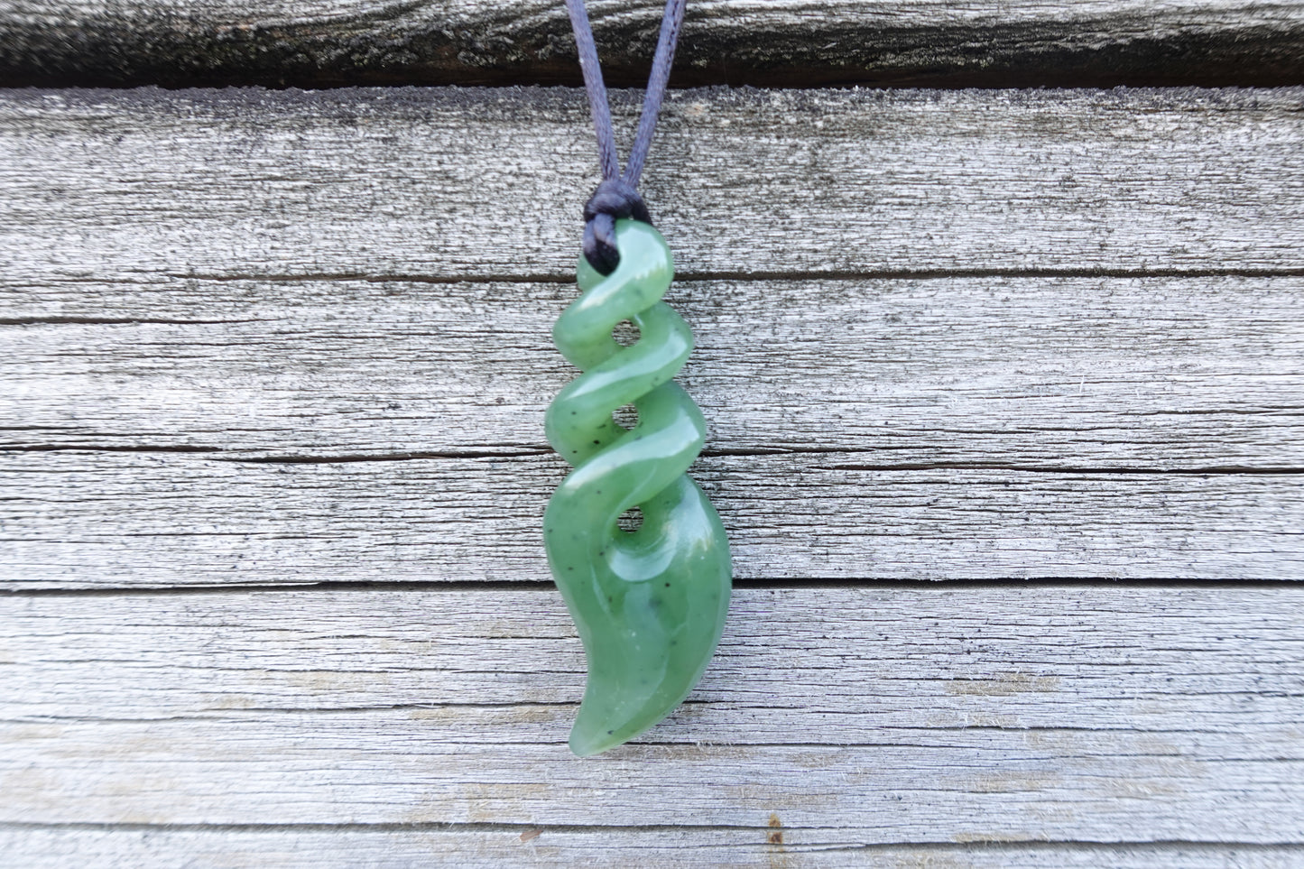 Jade Twist Pendant - Authentic Canadian Nephrite Jade pendant Gift for Her and Him