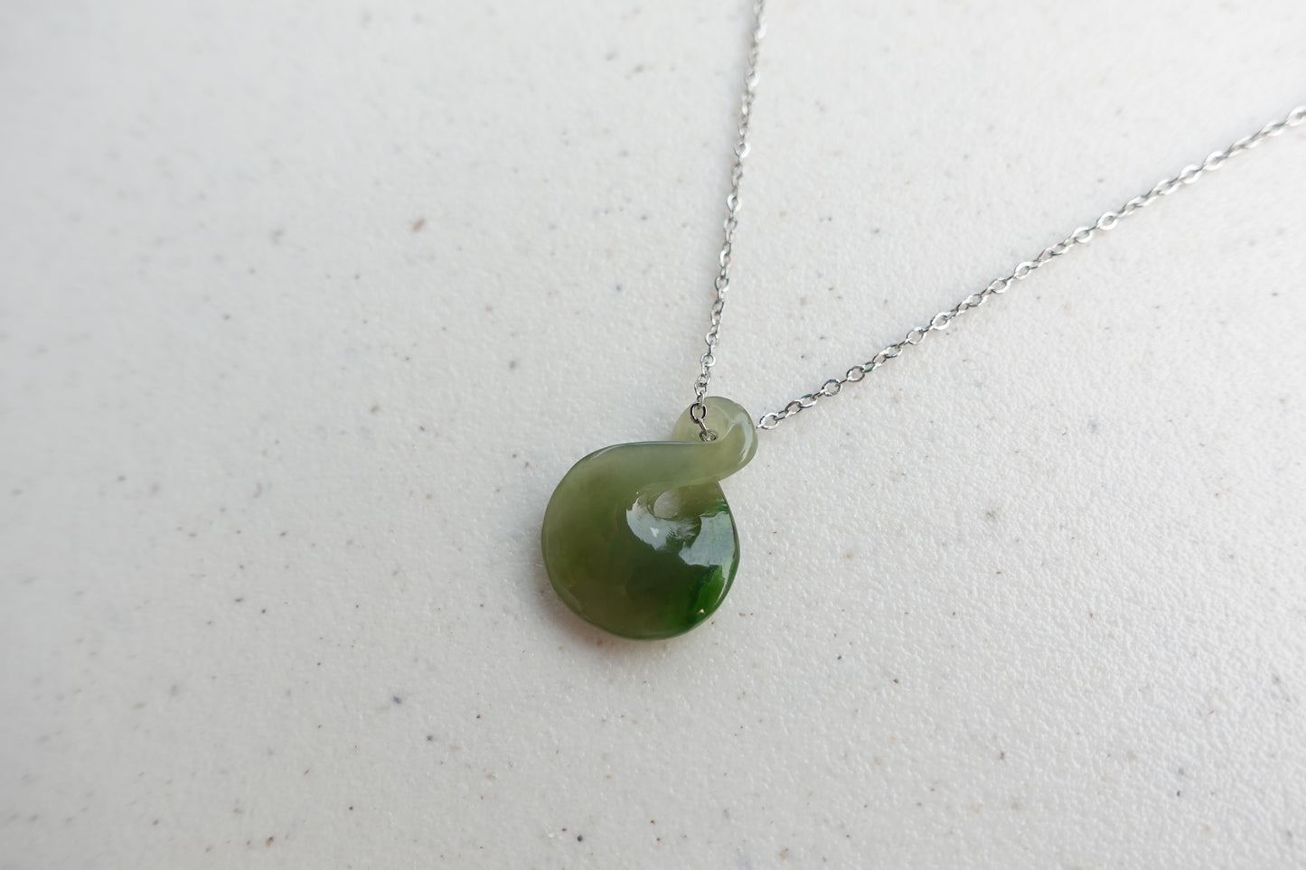 Hand carved Jade Twist pendant - Canadian Nephrite Jade