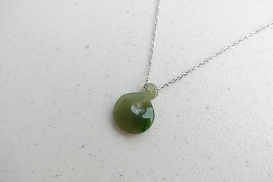 Hand carved Jade Twist pendant - Canadian Nephrite Jade